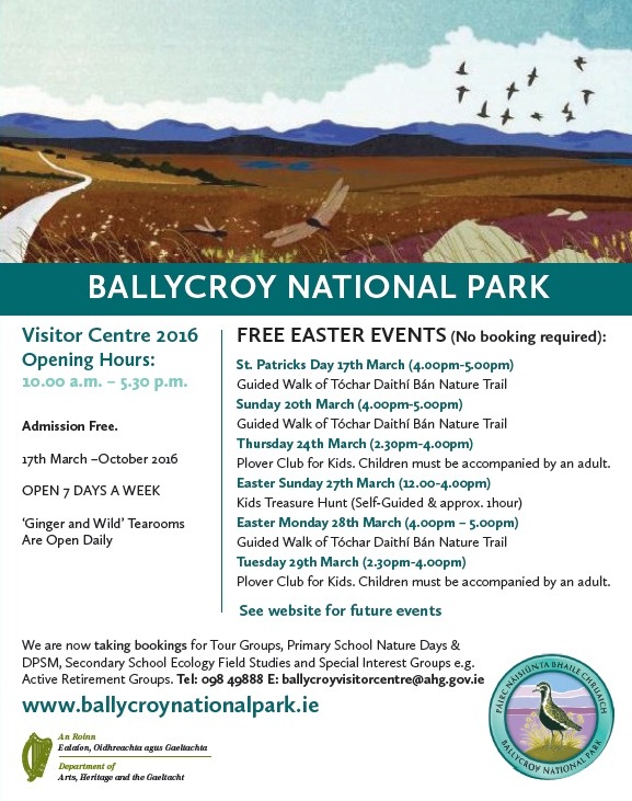 Ballycroy National Park Visitor Centre reopens for the 2016 season on St.Patrick’s Day